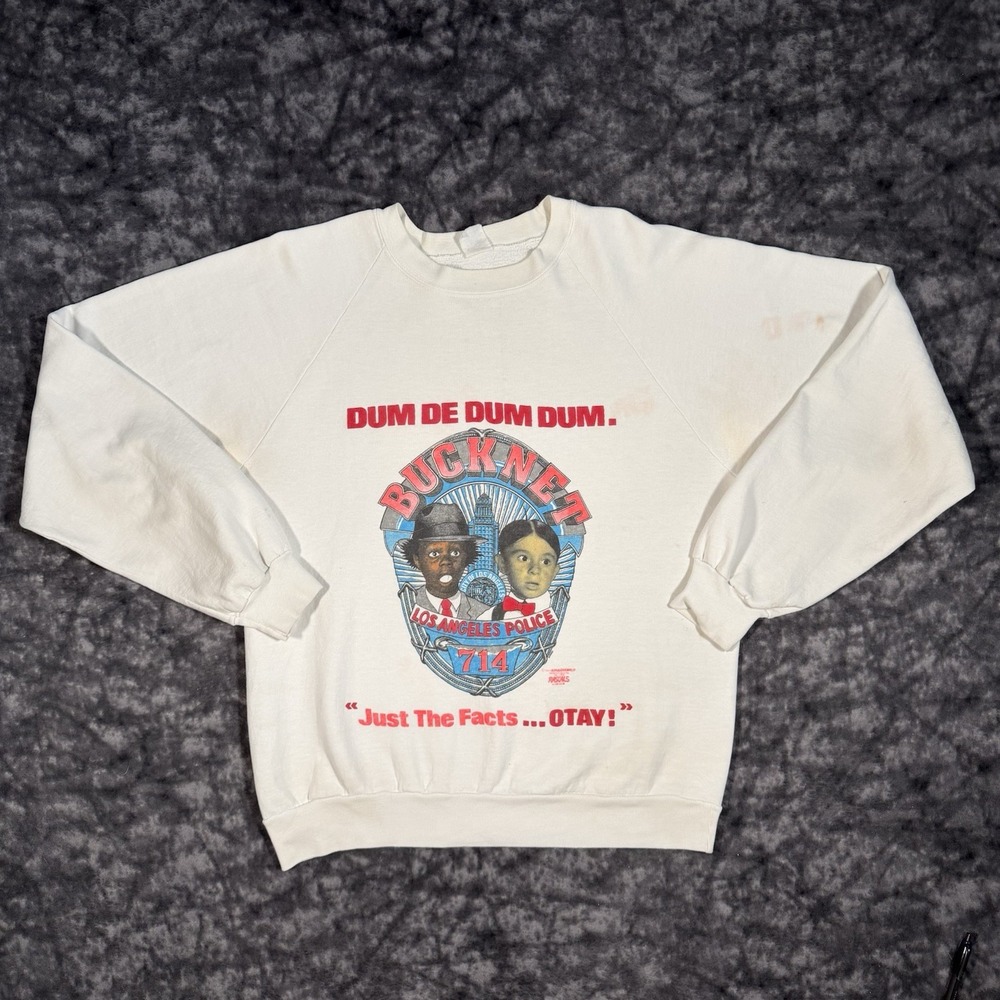 Vintage 1987 The Little Rascals Movie Promo Sweatshirt Tultex White Large 80s
